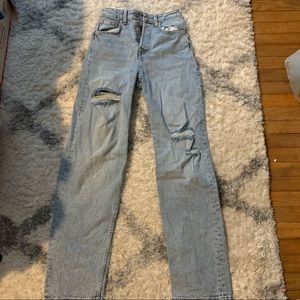 h&m 90s straight high jeans